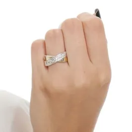 Anel Formas Anel em X com Zircônia