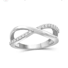 Anel Infinito com Diamante Branco
