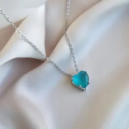 Colar Coração Azul