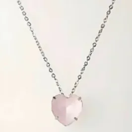 Colar Coração Rosa