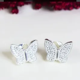 Brinco Borboleta Cravejada