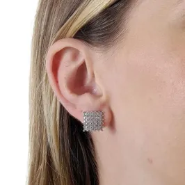 Brinco Quadrado Zircônia