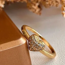 Anel Coração Pavê