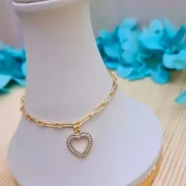 Pulseira Coração Cravejado