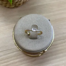 Anel Solitário Retangular