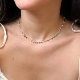 Colar de Miçangas Coloridas