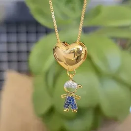 Colar Filho Azul Safira
