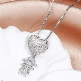 Colar Meninas Coração Prata