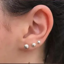 Trio Bolinhas De Prata