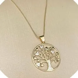 Colar Arvore da Vida Corações