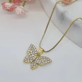 Colar Borboleta Zircônia