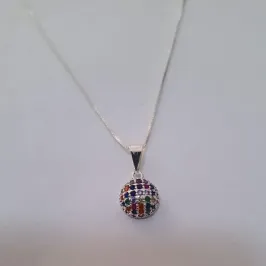 Colar Meia Esfera Colorida