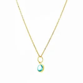 Colar Ponto Luz Azul Claro Mini