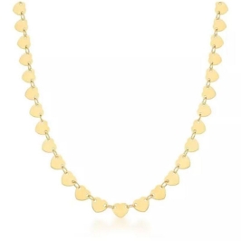 Colar Comprido Corações Em Chapas