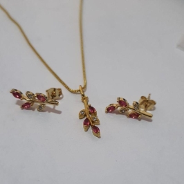 Conjunto Folhas Pink