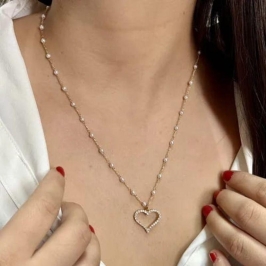 Colar Pérola Coração