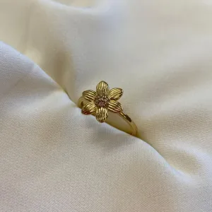 Anel flor filigrana