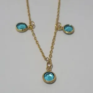 Colar 3 Ponto Luz Azul Claro