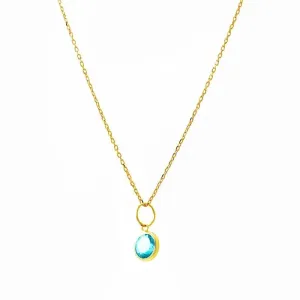 Colar Ponto Luz Azul Claro Mini