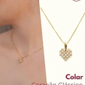 Colar Coraçao Vazado