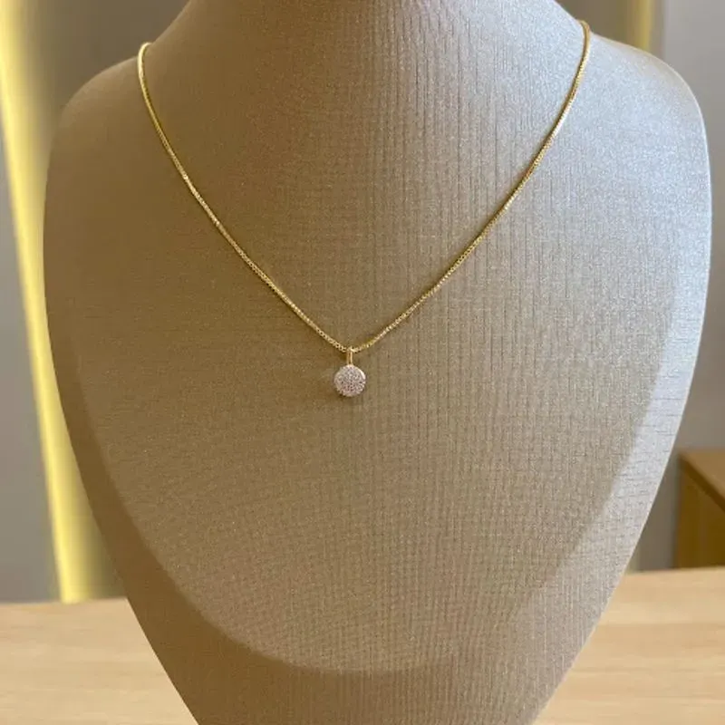Colar  Dourado C/ Ping Crav Micro