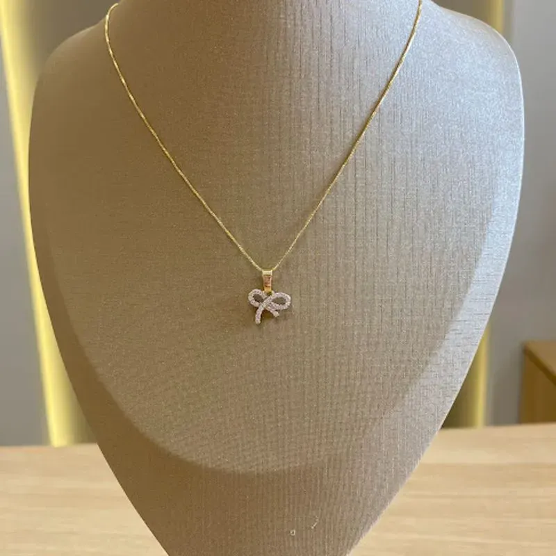 Colar Laço Mini Zircônia