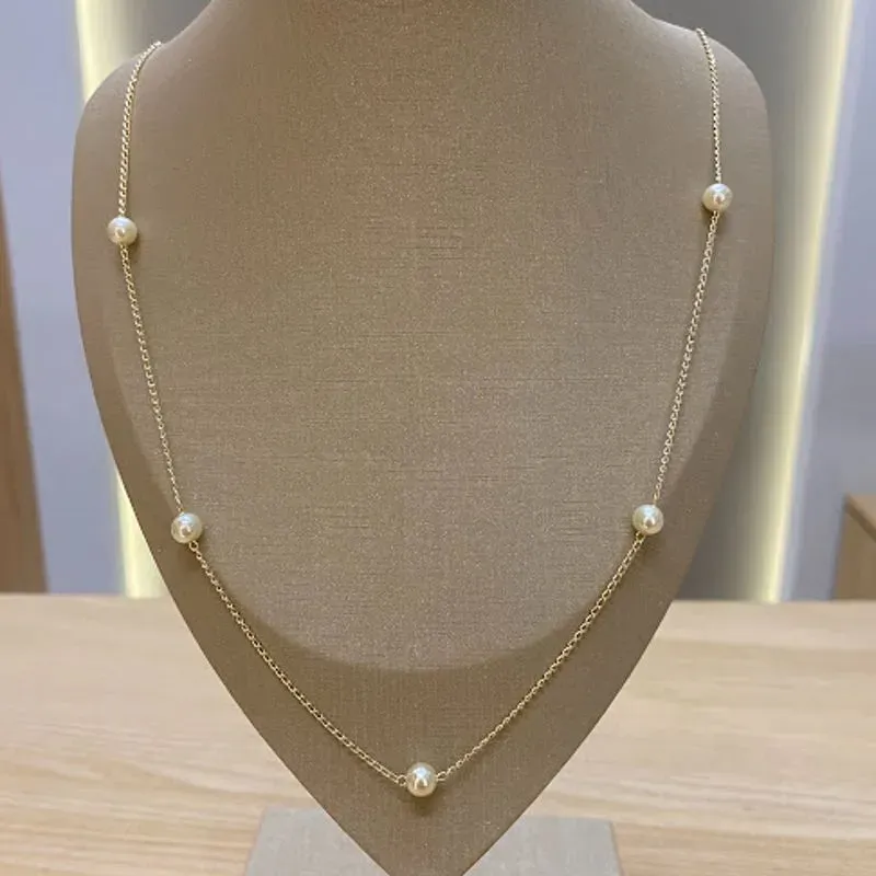Colar  Perola Longo Minimalista