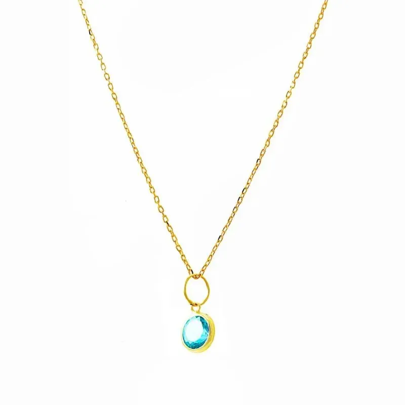 Colar Ponto Luz Azul Claro Mini