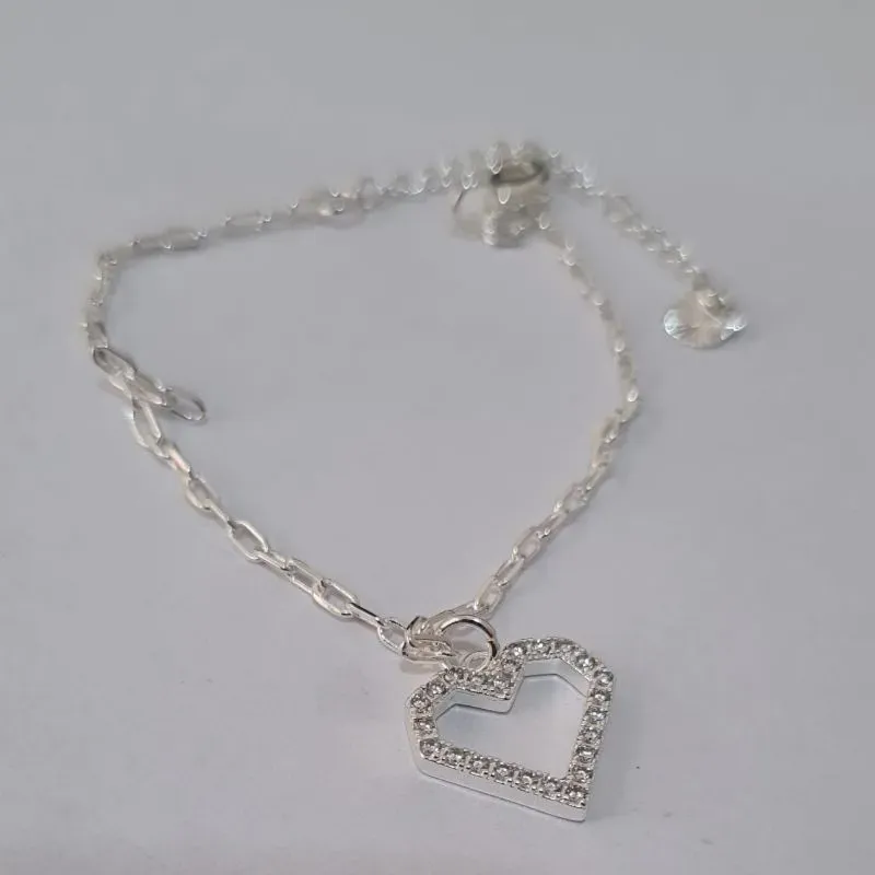 Pulseira Coração Quadrado