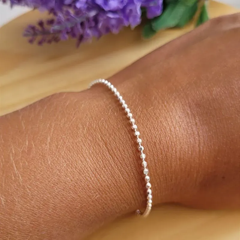 Pulseira Mini Bolinha Prata