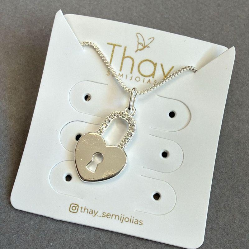 Colar Coraçao Cadeado