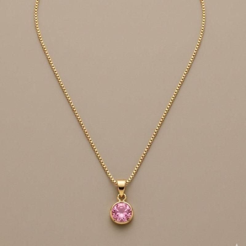 Colar Ponto de Luz Rosa