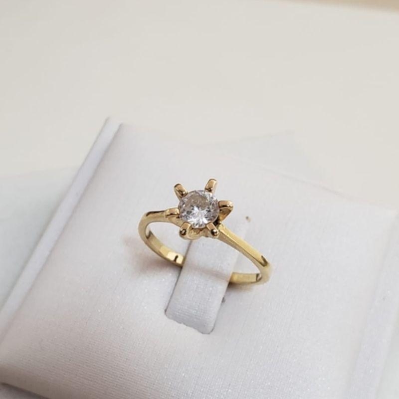 Anel Solitário Cristal