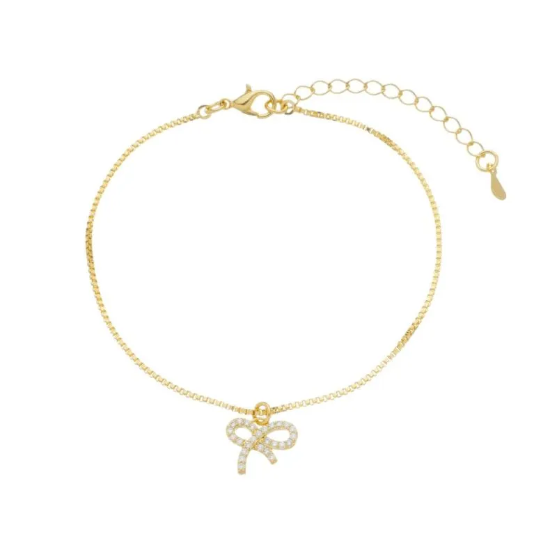 Pulseira com laço cravejado