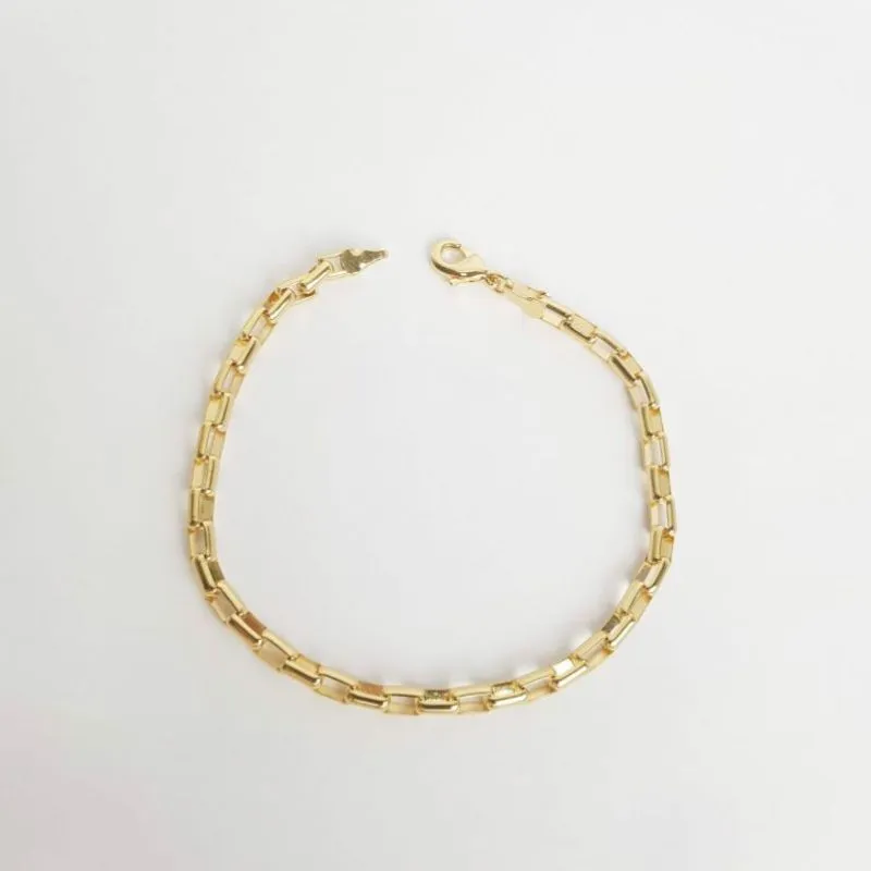 Pulseira em Elos Cadeado Quadrados
