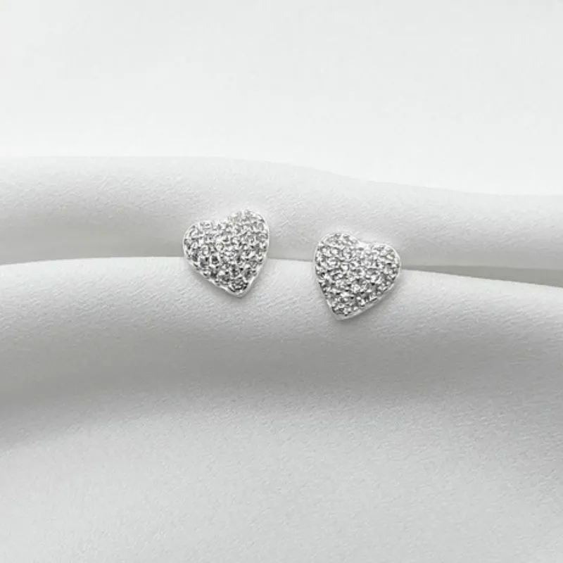 Brinco Coração Micro Zirconia