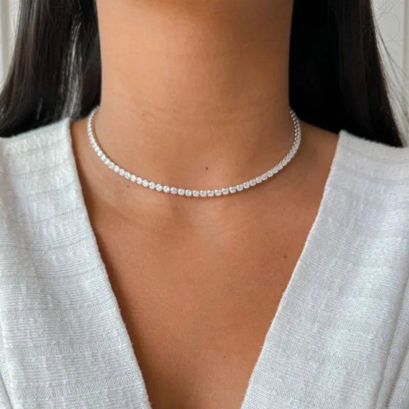 Colar choker Prata