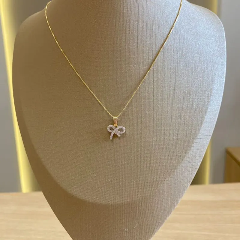 Colar Laço Mini Zircônia