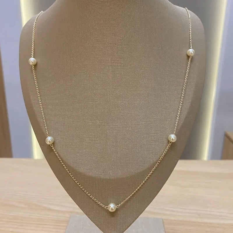 Colar  Perola Longo Minimalista
