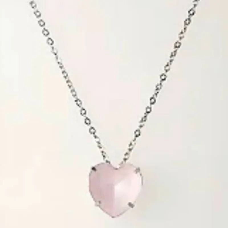 Colar Coração Rosa