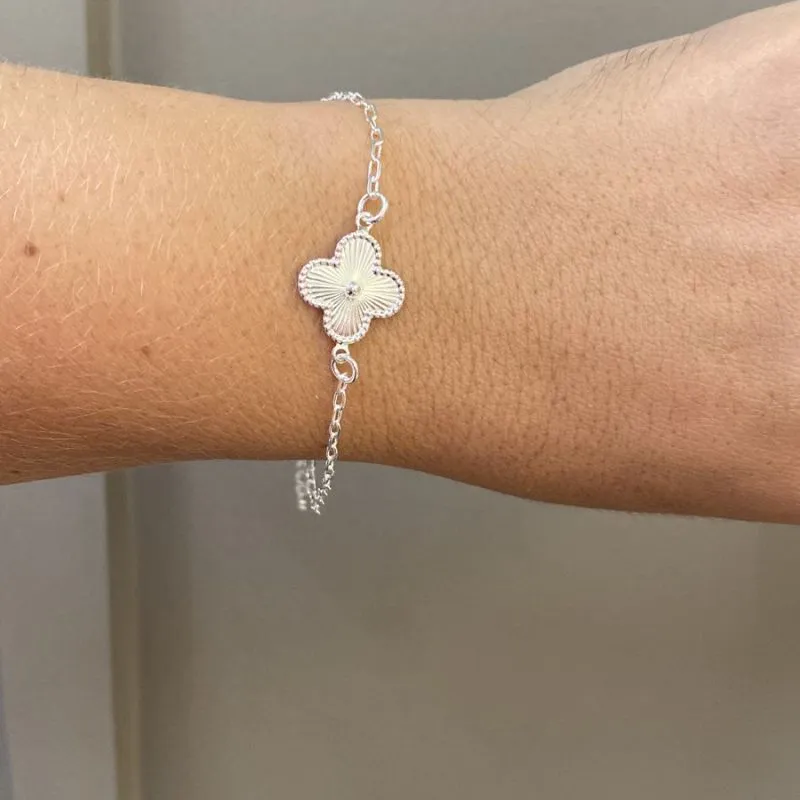 Pulseira Trevo De Prata