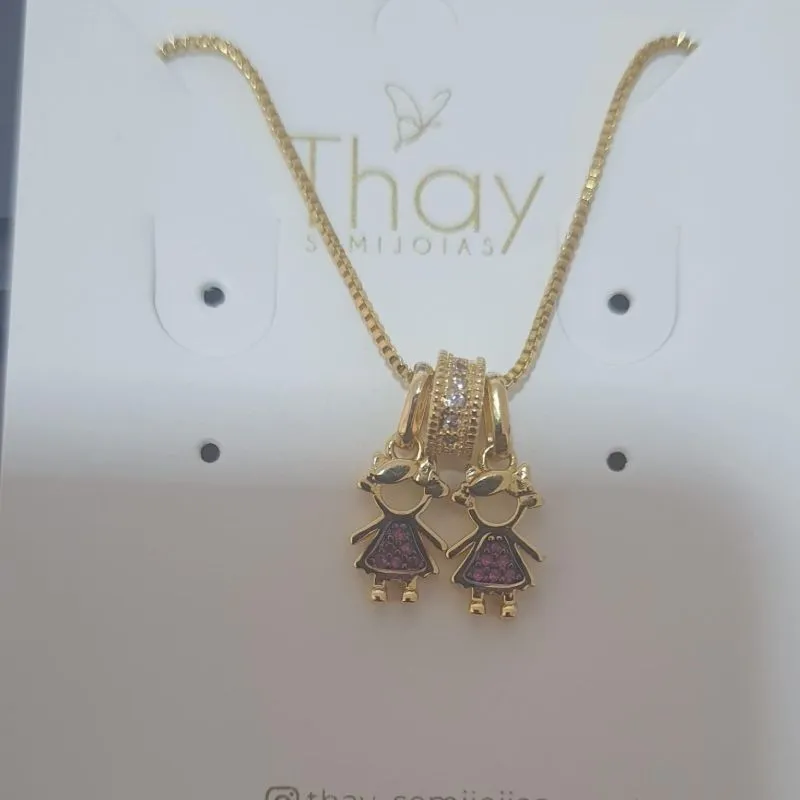 Colar 2 Meninas Pink