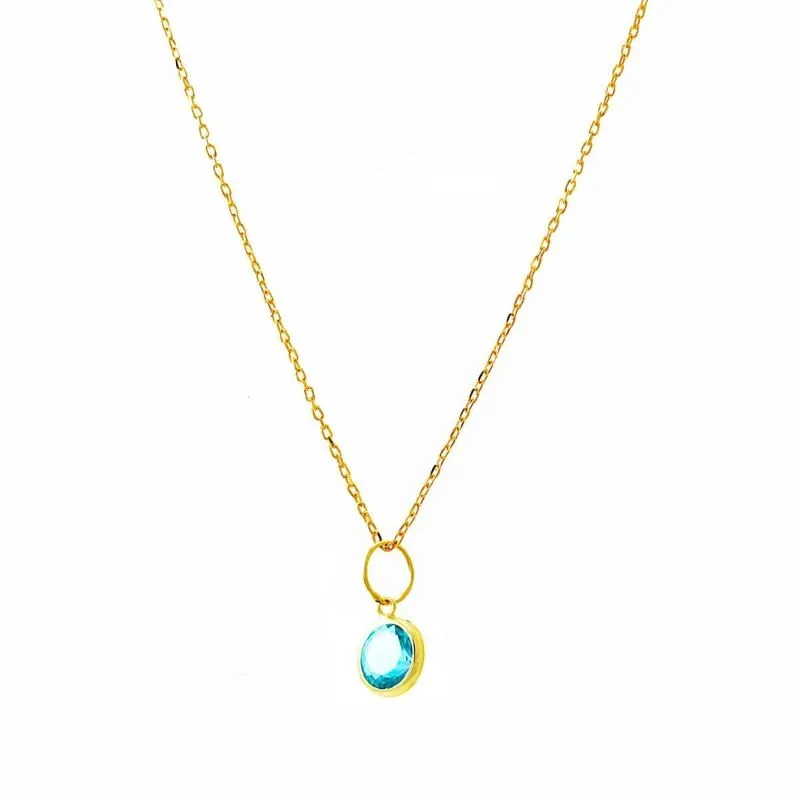Colar Ponto Luz Azul Claro Mini
