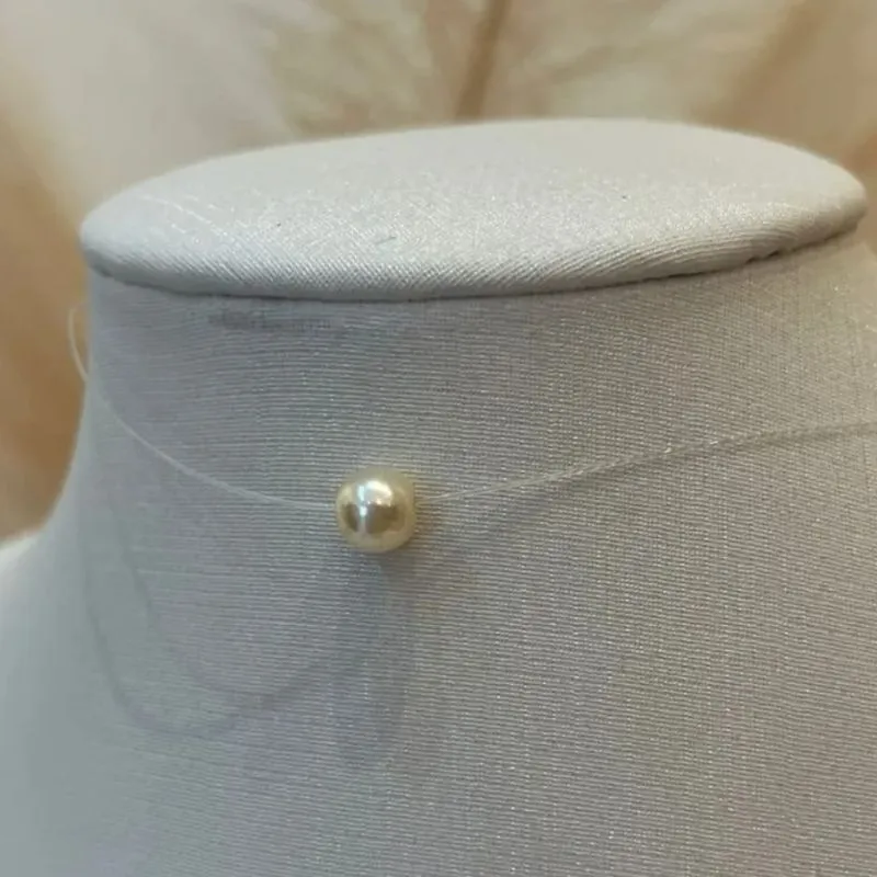 Colar Fio Nylon Perola