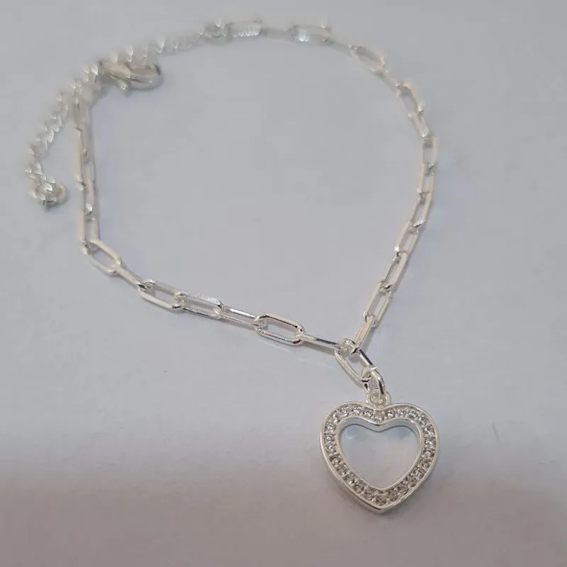 Pulseira Coração Cravejado
