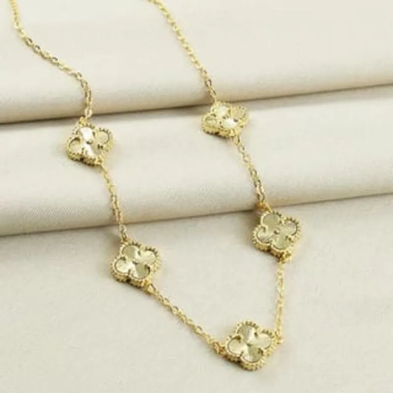 Colar 5 Trevos Ouro