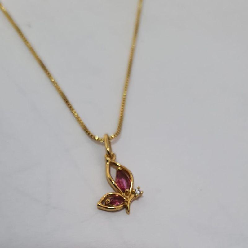 Colar Borboleta Pink