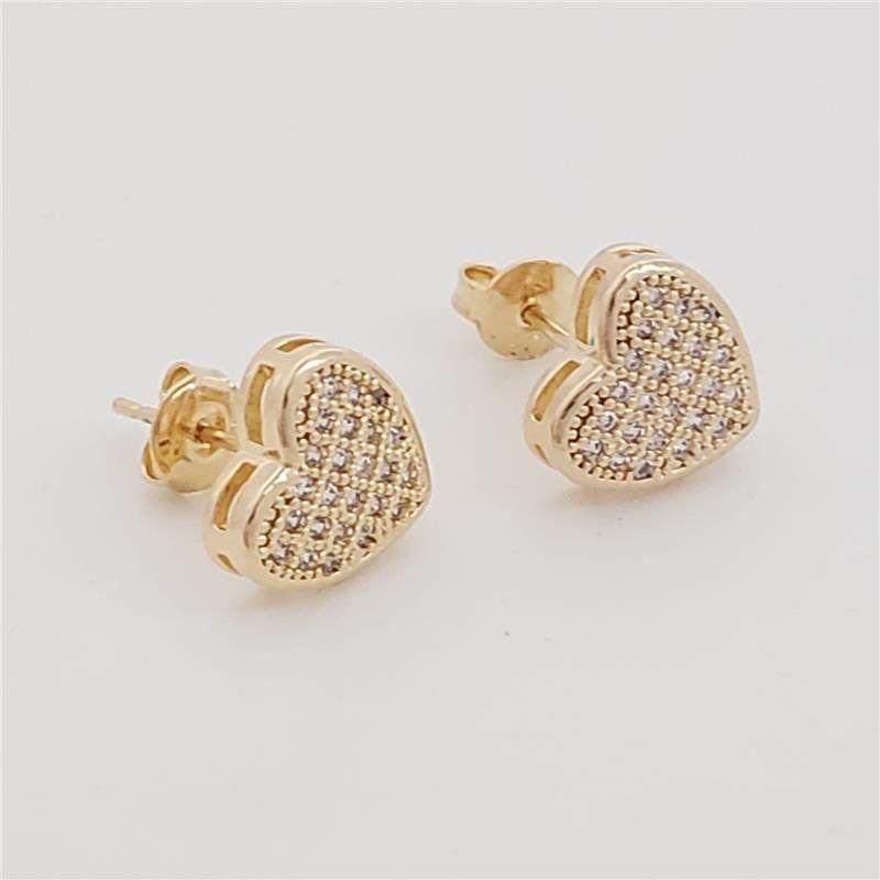 Brinco Coração Zircônias