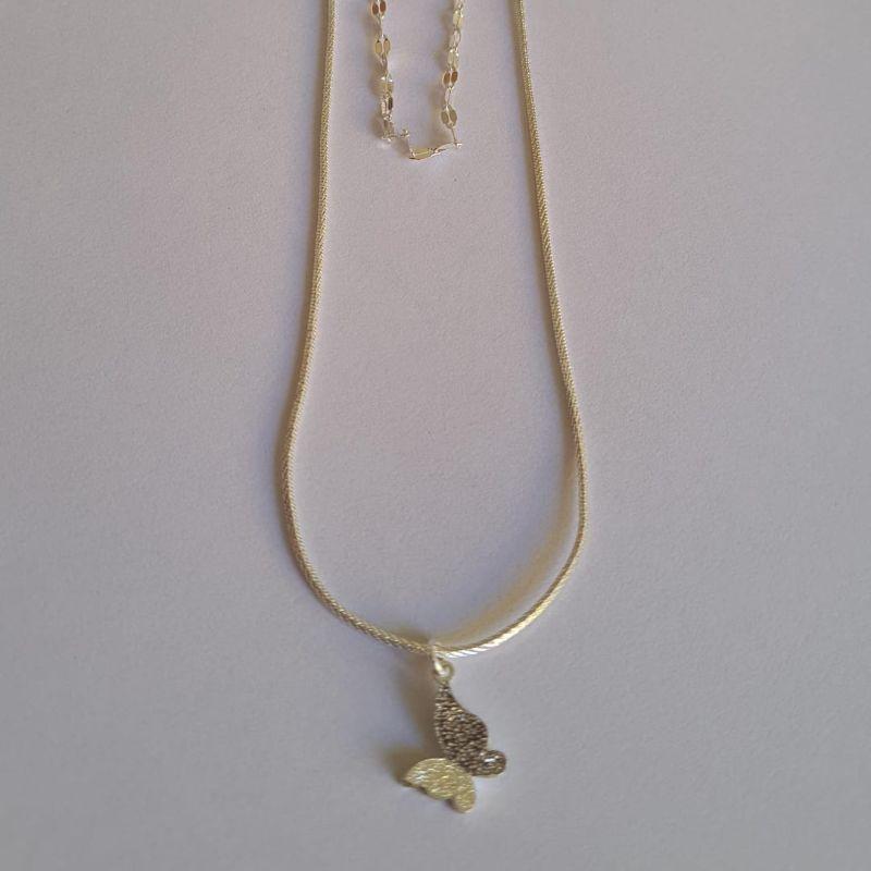 Colar duplo Borboleta