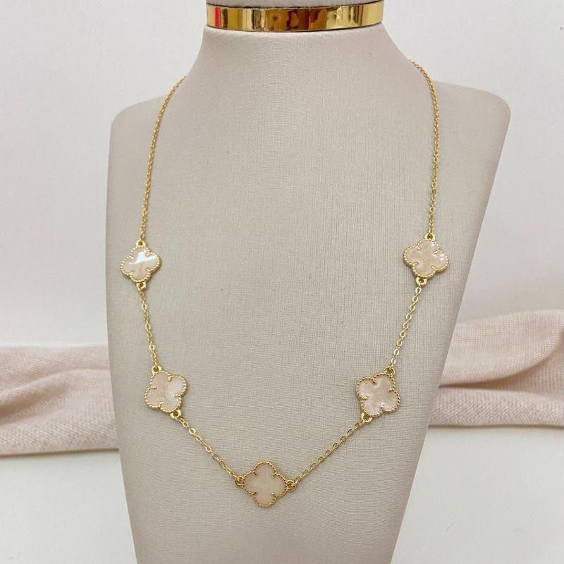 Colar 5 Trevos Cristal